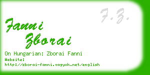 fanni zborai business card